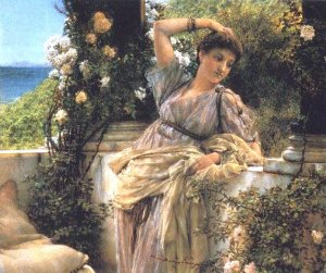 Thou Rose of All Roses Oil painting by Sir Lawrence Alma-Tadema