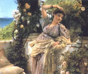Thou Rose of All Roses by Sir Lawrence Alma-Tadema - Oil Painting Reproduction
