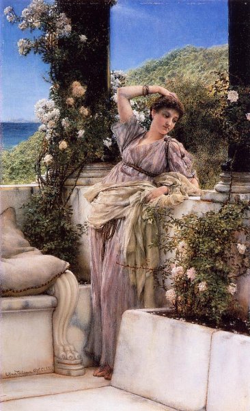 Main Product Photo of Thou Rose of all the Roses Painting by Sir Lawrence Alma-Tadema