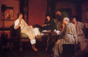 Tibulius at Delia's by Sir Lawrence Alma-Tadema Oil Painting