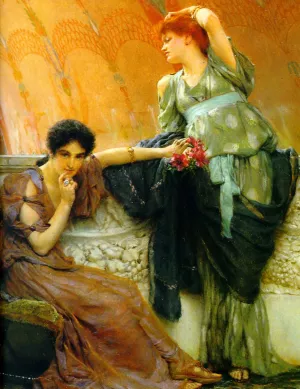 Unconscious Rivals Detail painting by Sir Lawrence Alma-Tadema