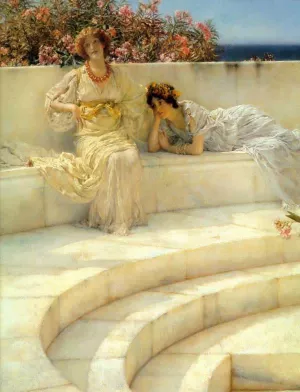 Under the Roof of Blue Ionian Weather Detail by Sir Lawrence Alma-Tadema - Oil Painting Reproduction