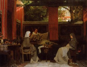 Venantius Fortunatus Reading His Poems to Radegonda VI by Sir Lawrence Alma-Tadema Oil Painting