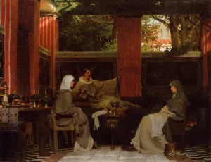 Venantius Fortunatus Reading His Poems to Radegonda VI by Sir Lawrence Alma-Tadema - Oil Painting Reproduction