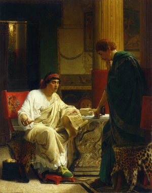 Vespasian Hearing from One of His Generals of the Taking of Jerusalem by Titus also known as The Dispatch Oil painting by Sir Lawrence Alma-Tadema