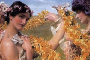 When Flowers Return by Sir Lawrence Alma-Tadema - Oil Painting Reproduction