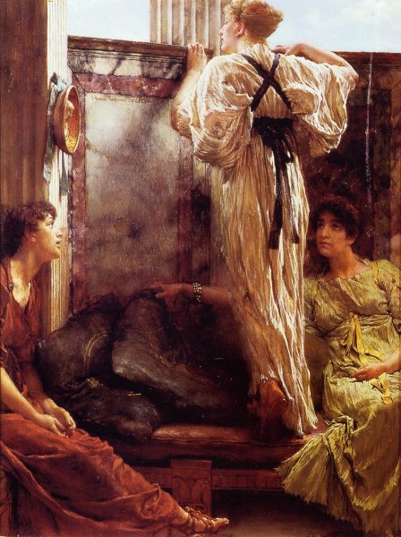 Main Product Photo of Who is It Painting by Sir Lawrence Alma-Tadema