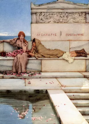Xanthe and Phaon painting by Sir Lawrence Alma-Tadema