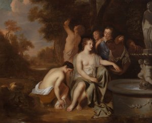 Diana and her Nymphs at a Fountain by Sir Peter Lely Oil Painting