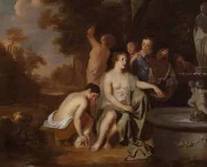 Diana and her Nymphs at a Fountain by Sir Peter Lely Oil Painting