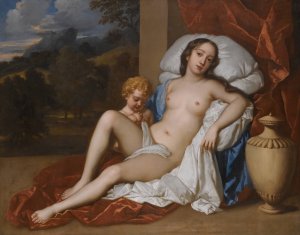 Portrait Of A Young Woman And Child, As Venus And Cupid, Almost Certainly Nell Gwyn by Sir Peter Lely Oil Painting