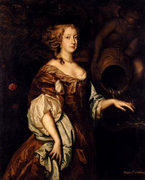 Portrait Of Diana, Countess Of Ailesbury Oil painting by Sir Peter Lely