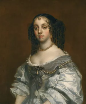 Portrait Of Queen Catherine Of Braganza by Sir Peter Lely Oil Painting