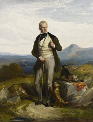 Sir Walter Scott, 1771 - 1832. Novelist and poet by Sir William Allan Oil Painting