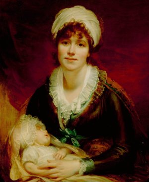 Lady Beechey and Her Baby by Sir William Beechey Oil Painting