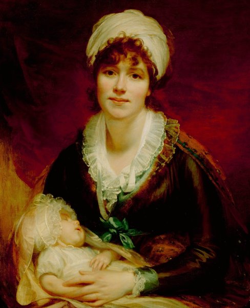 Lady Beechey and Her Baby  by Sir William Beechey - Hand-Painted Oil Painting Reproduction