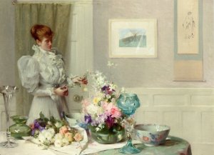 The Flower Arranger Oil painting by Sir William Llewellyn