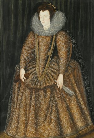 Portrait Of Lady Elizabeth Hastings, Countess Of Worcester, by Sir William Segar Oil Painting
