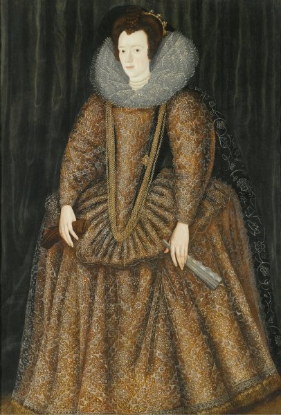 Portrait Of Lady Elizabeth Hastings, Countess Of Worcester,  by Sir William Segar - Hand-Painted Oil Painting Reproduction