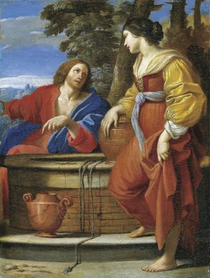 Christ with the Samaritan Woman at the Well by Sisto Badalocchio Oil Painting