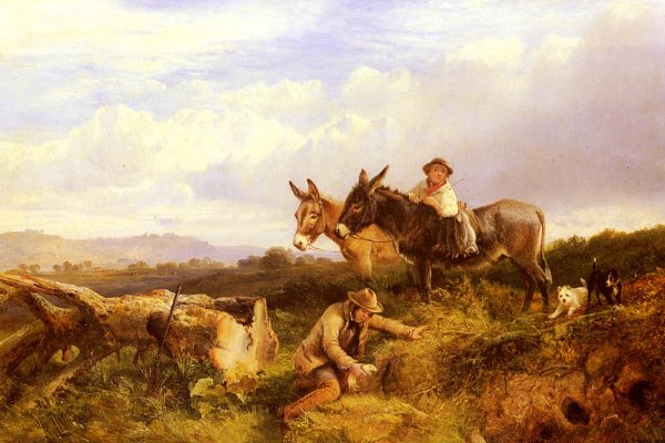 Main Product Photo of Ferreting In Surrey Painting by George Snr. Cole
