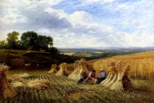 Harvest Field by George Snr. Cole - Oil Painting Reproduction