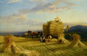 The Last Load by George Snr. Cole - Oil Painting Reproduction