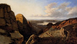 A Valley View by Snr. Niemann Oil Painting