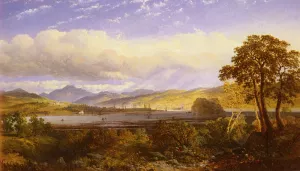 A View of Dumbarton from the Clyde River, with Ben Lomond Beyond by Snr. Niemann - Oil Painting Reproduction