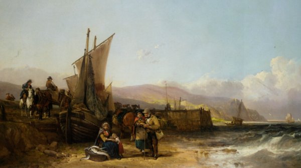 Main Product Photo of Bargaining for the Catch Painting by William Joseph Shayer, Snr.