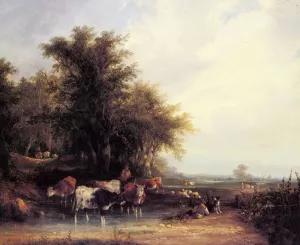 Near the New Forest by William Joseph Shayer, Snr. - Oil Painting Reproduction