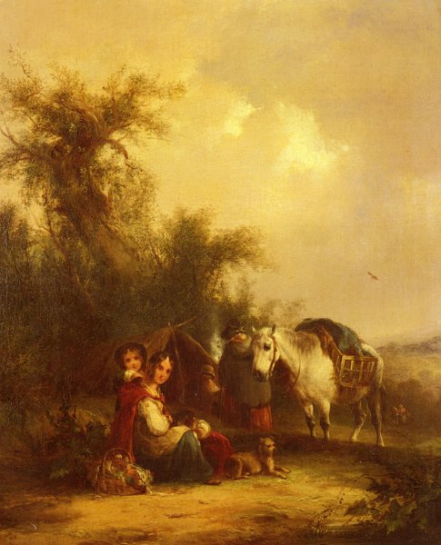 Main Product Photo of Resting Along The Trail Painting by William Joseph Shayer, Snr.