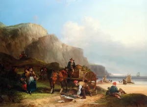 Scene in the Isle of Wight by William Joseph Shayer, Snr. Oil Painting