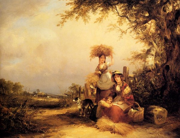 Main Product Photo of The Gleaners Shirley, Hants Painting by William Joseph Shayer, Snr.