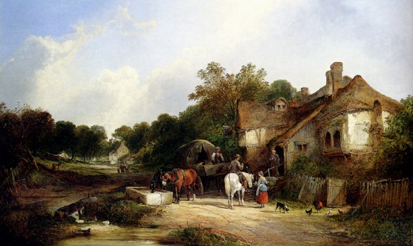 Main Product Photo of The Road Side Inn, Somerset Painting by William Joseph Shayer, Snr.