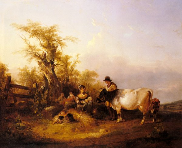 Main Product Photo of The Road To Market Painting by William Joseph Shayer, Snr.