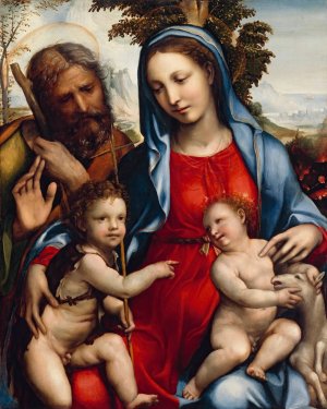 The Holy Family and St. John by Sodoma Oil Painting