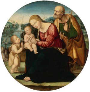 The Holy Family With The Infant Baptist In A Landscape by Sodoma Oil Painting