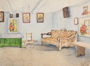 Wnetrze izby by Sofija Paraszczuk Oil Painting