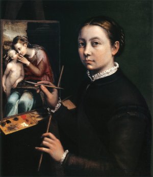 Self-portrait at the easel by Sofonisba Anguissola Oil Painting