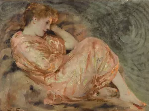 Reclining Woman by Solomon Joseph Solomon Oil Painting