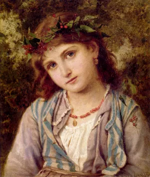 An Autumn Princess by Sophie Anderson Oil Painting