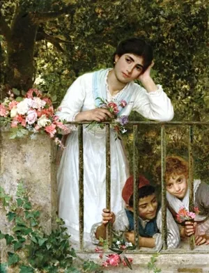 Gathering Bouquets by Sophie Anderson Oil Painting