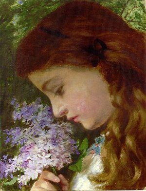 Girl with Lilacs