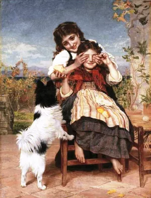 Guess Again by Sophie Anderson Oil Painting