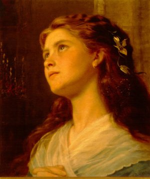 Portrait of a Young Girl Oil painting by Sophie Anderson