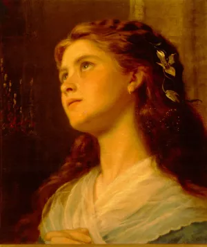 Portrait of a Young Girl by Sophie Anderson Oil Painting