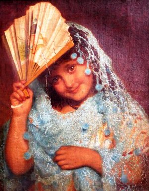 Portrait of a Young Girl Oil painting by Sophie Anderson