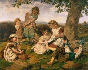 The Children's Story Book by Sophie Anderson Oil Painting