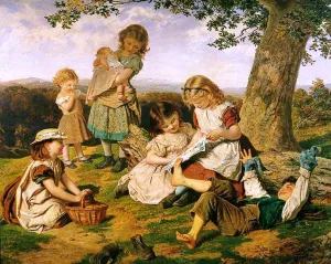 The Children's Story Book by Sophie Anderson Oil Painting